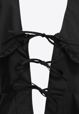 GANNI Poplin Blouse with Bows Black A1040341099_25b39911-e4f6-43ab-9e0e-25a31952b2d8
