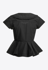 GANNI Poplin Blouse with Bows Black A1040341099_25b39911-e4f6-43ab-9e0e-25a31952b2d8