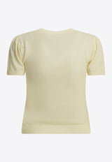 Ganni Argyle Textured Knit Top Off-white A1040295135_044fc661-ede7-4336-b492-68e698f944ba