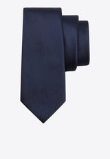 Ferragamo Logo Silk Tie Midnight Blue 0763129SI/S_FERRA-BN