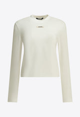 Jacquemus Gros Grain Logo Long-Sleeved T-shirt White TSW00155AJ00124WHITE_b03a85ab-253a-482e-bd00-05dbcae327f3
