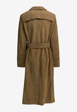 Golden Goose DB Peggy Suede Trench Coat Brown GWP02565P00230315155__87b59d58-3f07-4f7c-9275-afaefe0e4e9c