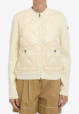 Moncler Tricot Zip-Up Cardigan Cream L20939B00004-M1113-003