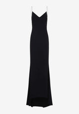 Crystal Chain Satin Maxi Dress
