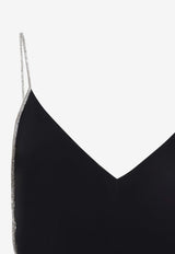 Crystal Chain Satin Maxi Dress