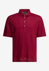 Brunello Cucinelli Linen Blend Polo T-shirt Red MR8273915C034__eae07a78-418a-4212-b6e0-22620109207f