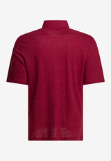 Brunello Cucinelli Linen Blend Polo T-shirt Red MR8273915C034__eae07a78-418a-4212-b6e0-22620109207f