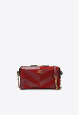 Valentino Small Panthea Shoulder Bag in Nappa Leather and Suede Red 9W2B0S99DED/T_VALE-AQS
