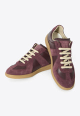 Maison Margiela Replica Leather and Suede Sneakers Burgundy S57WS0236-P1895-T5081