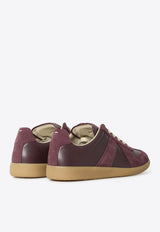 Maison Margiela Replica Leather and Suede Sneakers Burgundy S57WS0236-P1895-T5081