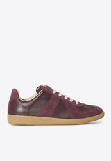 Maison Margiela Replica Leather and Suede Sneakers Burgundy S57WS0236-P1895-T5081