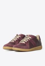 Maison Margiela Replica Leather and Suede Sneakers Burgundy S57WS0236-P1895-T5081