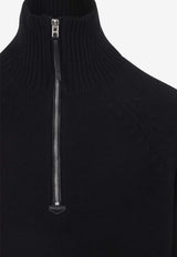 Half-Zip Wool Blend Sweater