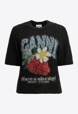 GANNI Strawberry Brushed Yarn Knit Top Black A1050226099_27e94891-7954-40ff-8ae7-52c5b6dae0d6