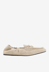 Elasticated Suede Leather Loafers