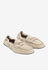 Elasticated Suede Leather Loafers