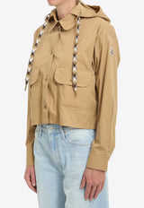 Moncler Hooded Button-Front Shirt Beige L20932F00002-599MW-20U