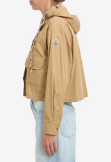 Moncler Hooded Button-Front Shirt Beige L20932F00002-599MW-20U