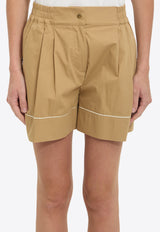 Moncler Logo Patch Tailored Shorts Beige L20932B00001-599MW-20U