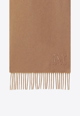 Max Mara Embroidered M Cashmere Fringed Scarf Camel WSDALIAWS/T_MAXM-013