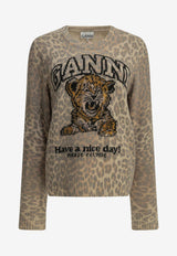 GANNI Tiger Print Wool Sweater Brown A1150012859_b22f1dad-a8a9-4372-9fd8-c3cf8b5f35a7