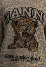 GANNI Tiger Print Wool Sweater Brown A1150012859_b22f1dad-a8a9-4372-9fd8-c3cf8b5f35a7