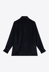 Max Mara Geranio Silk Buttoned Shirt Navy MXMGERANIOSI/T_MAXM-003