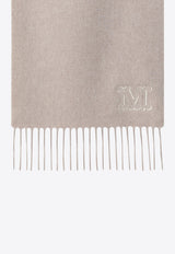 Max Mara Embroidered M Cashmere Fringed Scarf Beige WSDALIAWS/T_MAXM-003
