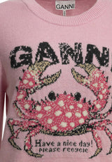 GANNI Intarsia Knit Crab Wool Sweater Pink A1150008868_302ae291-b160-4686-b145-41b2d1ca26e7