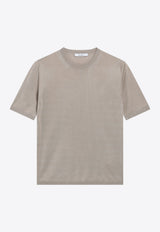 Max Mara Cashmere-Blend Crewneck Top Gray MXMACETIWO/T_MAXM-002