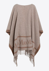 Max Mara Hilde Jacquard Fringed Poncho Beige HILDEMWO/T_MAXM-001