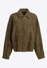 Brunello Cucinelli Suede Leather Jacket Green MPCAI7594C9801_2dc51775-75e5-4651-8928-728e794bc090