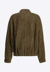 Brunello Cucinelli Suede Leather Jacket Green MPCAI7594C9801_2dc51775-75e5-4651-8928-728e794bc090