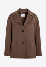 S Max Mara Elfi Wool Single-Breasted Wool Coat Brown SMMELFIWO/T_MAXS-097
