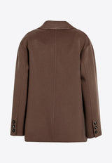 S Max Mara Elfi Wool Single-Breasted Wool Coat Brown SMMELFIWO/T_MAXS-097