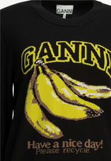 GANNI Banana Crewneck Sweater Black A1150013099_6ead1ef2-7c51-4273-a0a6-90f7dd4fed53