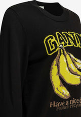 GANNI Banana Crewneck Sweater Black A1150013099_6ead1ef2-7c51-4273-a0a6-90f7dd4fed53