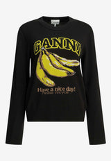 GANNI Banana Crewneck Sweater Black A1150013099_6ead1ef2-7c51-4273-a0a6-90f7dd4fed53