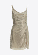 Self-Portrait Rhinestone Embellished Asymmetric Mini Dress Silver PF26-041S-CHCHAMPAGNE_cdded189-6d1f-4c87-9155-5ec87b44b24f