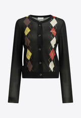 GANNI Argyle Diamond Knit Cardigan Black A1160009099_e2cd7d6f-0912-4d5c-b38f-113ee0ab3c29