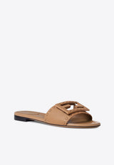 Fendi Baguette Leather Flat Sandals Brown 8R8136AQY2/T_FENDI-F1WYD