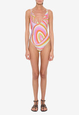 Marmo Print One-Piece Swimsuit