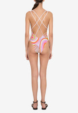 Marmo Print One-Piece Swimsuit