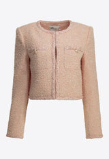 Self-Portrait Bouclé Cropped Blazer Pink PF26-112J-PPINK_f45df6e7-fd03-492a-a95d-9528750b6d54