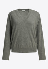 Brunello Cucinelli Cashmere V-neck Sweater Gray M12244412C074_eea3b3a6-3189-4df4-a428-54e2a6f041b3