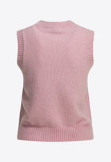 GANNI Intarsia Knit Strawberry Wool Vest Pink A1180011868_2aad41b0-2a35-4ed6-ba94-ef157165805e