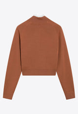 Chloé Ruffled Wool Sweater Cognac  CH26AMP01600/T_CHLOE-246