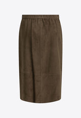 S Max Mara Gazza Suede Midi Pencil Skirt Brown 2629406011600SMMGAZZA001_07d2a98f-105e-49b5-bf08-20df9528d0b0