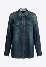 Golden Goose DB Patty Denim-Effect Shirt Blue GWP02525P00240650100__835c1fe4-49d6-4d4d-b882-bb797c569dd8