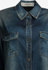 Golden Goose DB Patty Denim-Effect Shirt Blue GWP02525P00240650100__835c1fe4-49d6-4d4d-b882-bb797c569dd8